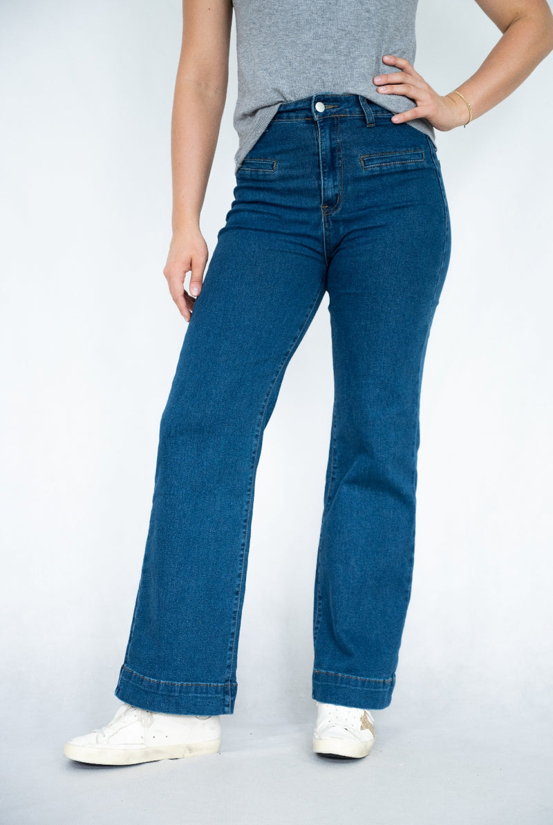 Silver Wishes Wide Leg Denim Jean