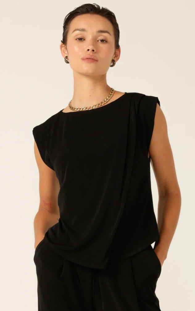Sacha Drake Pleated Shell Boat Neck