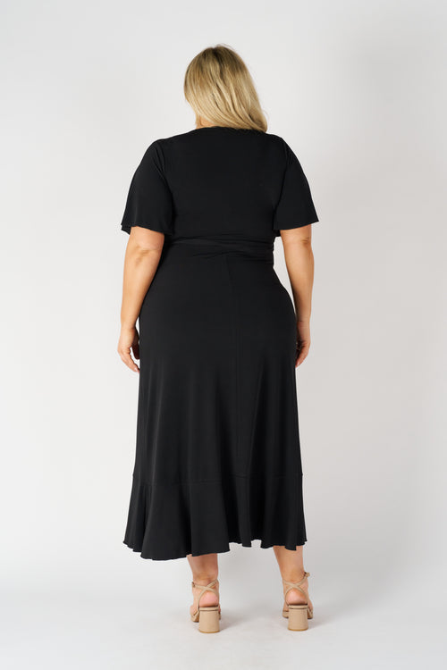 RTM True Wrap Dress in Black