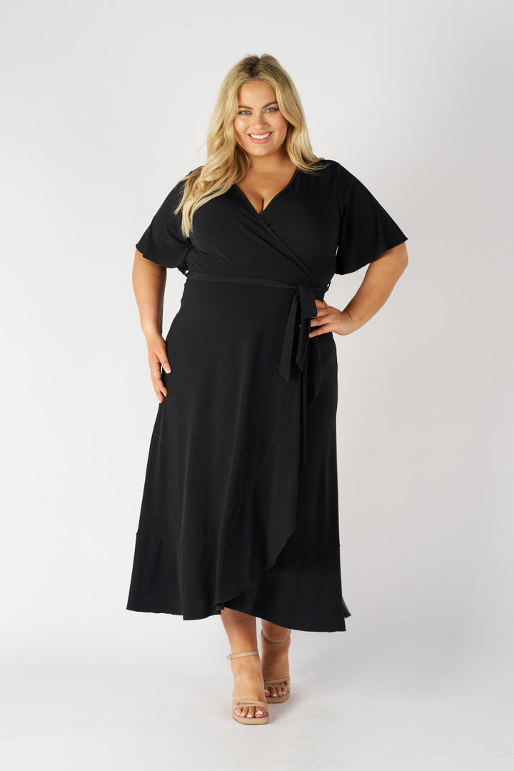 RTM True Wrap Dress in Black