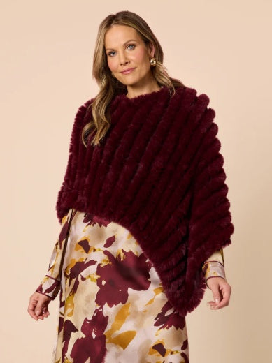 Hummock and Vine Roma Faux Poncho in Shiraz