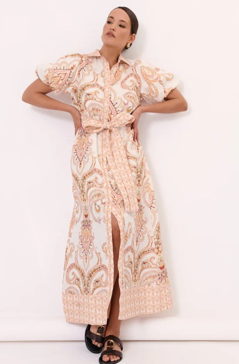 Adorne Sarafina Linen Maxi Shirt Dress
