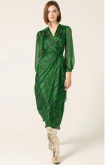 Sacha Drake Savoir Midi Wrap Dress in Green