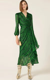 Sacha Drake Savoir Midi Wrap Dress in Green