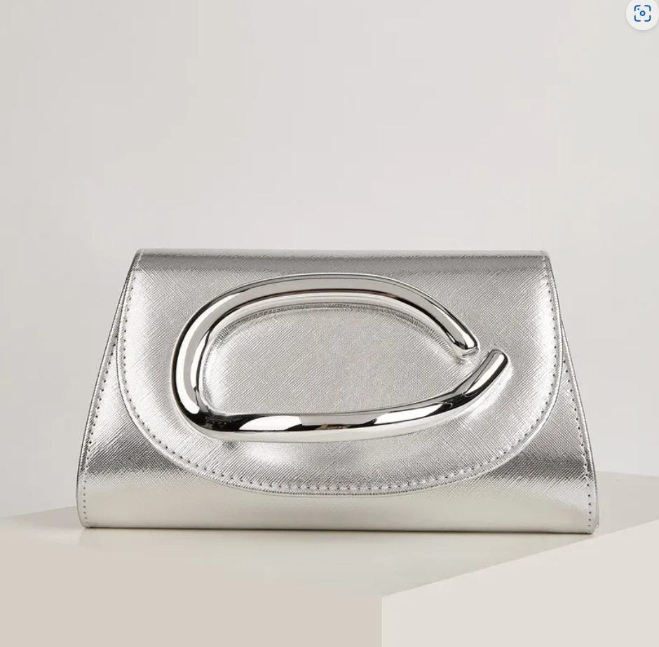 R7 Clutch with Metal Feature Handle in Silver