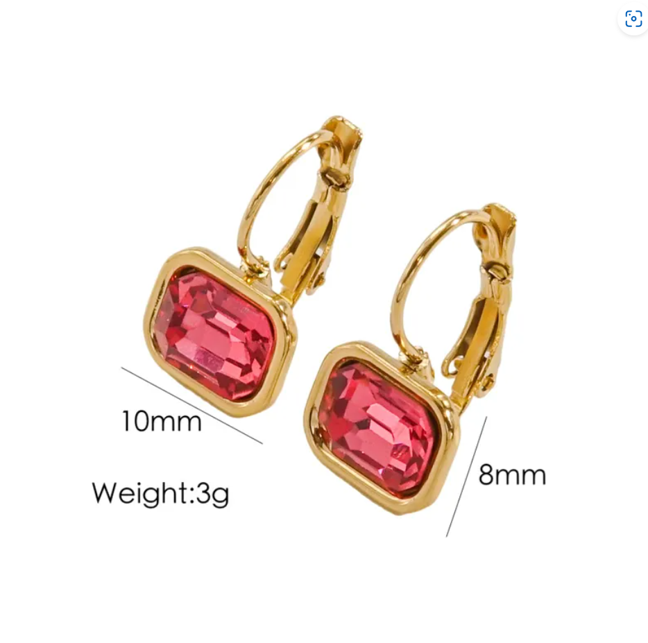 R7 Baget Mini Drop Earrings in Red 286
