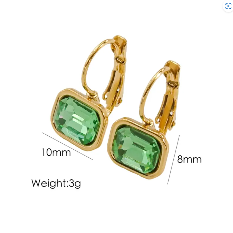 R7 Baget Mini Drop Earrings in Light Green 288
