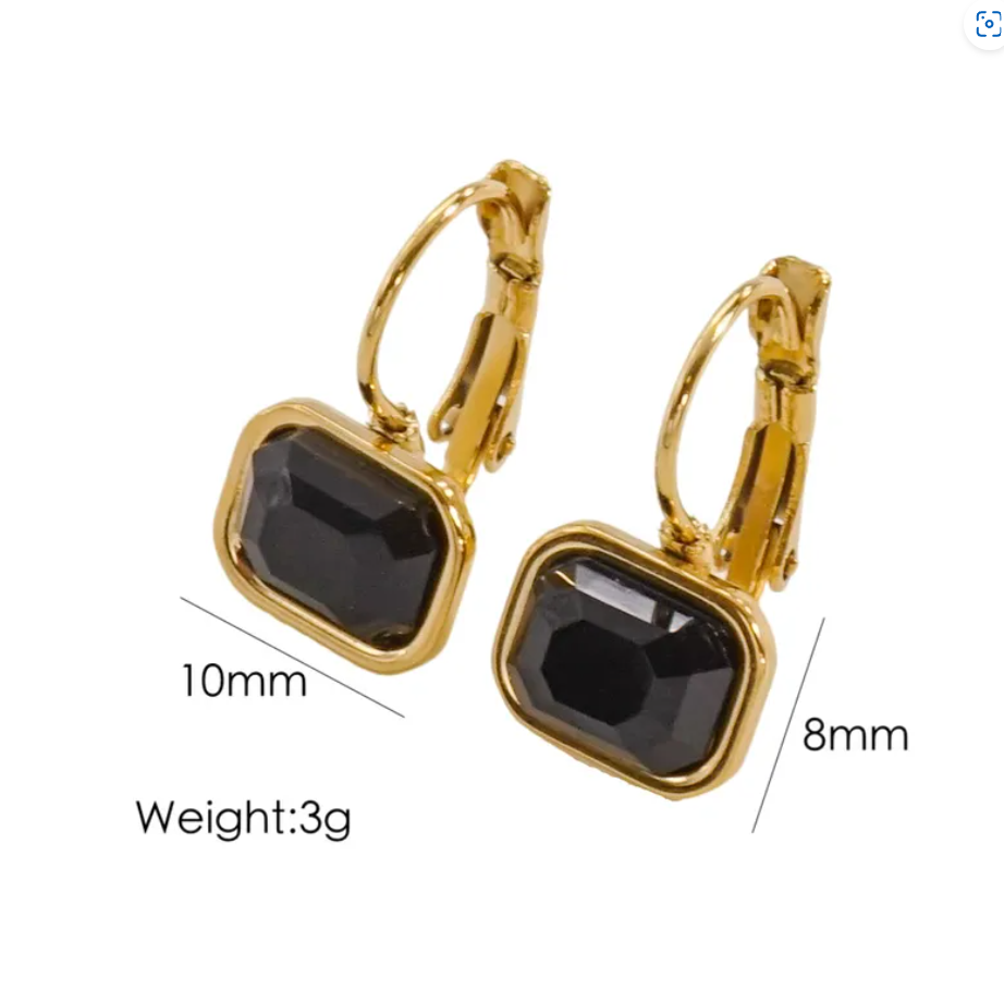 R7 Baget Mini Drop Earrings in Black 284