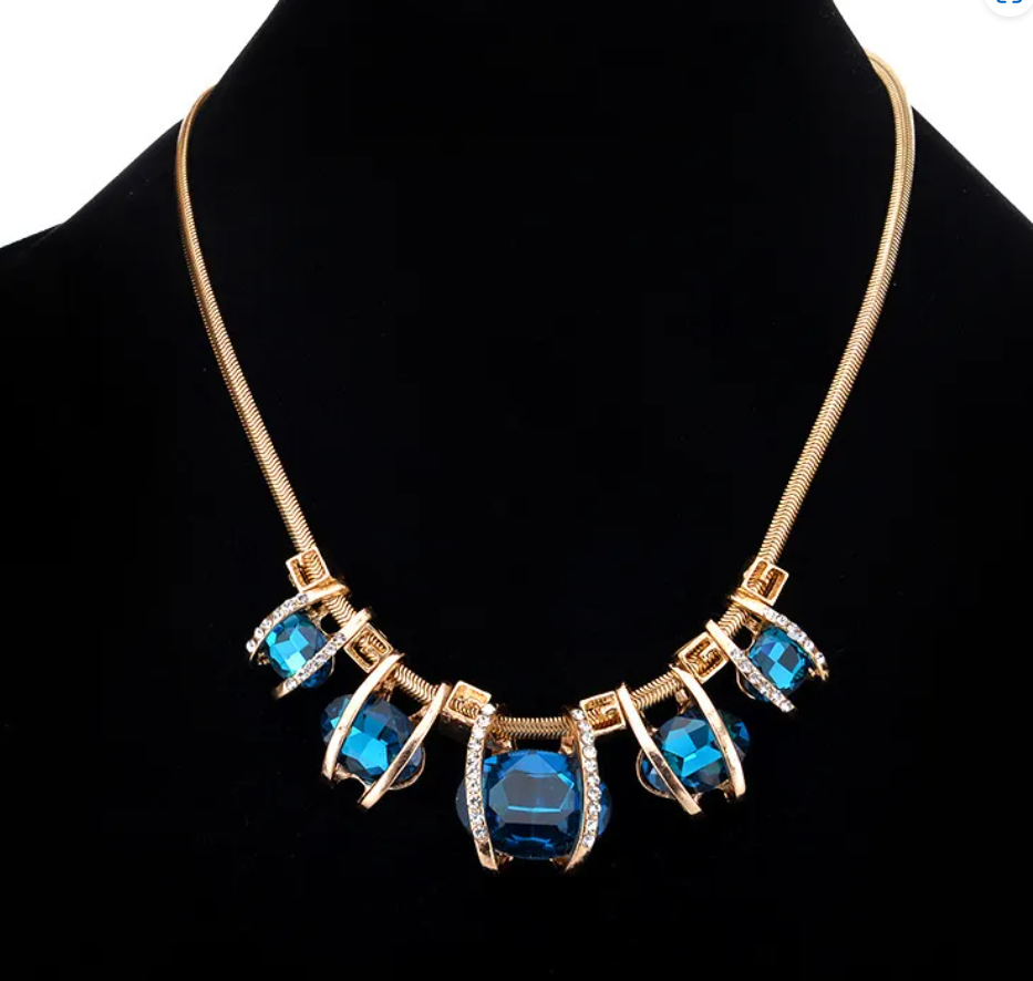 R7 Large Crystal Necklace in Blue 295