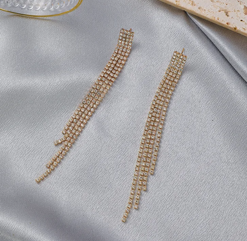 R7 Tassel Drop Earrings in Gold 297
