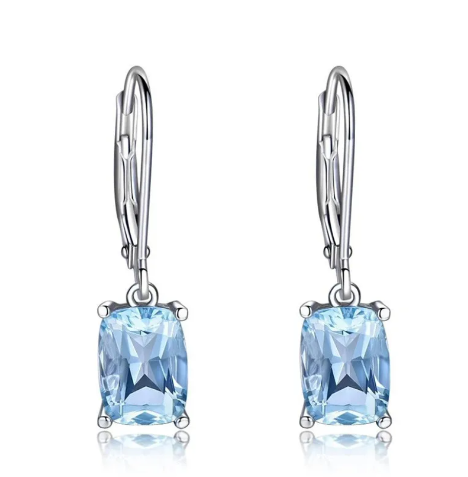 R7 Geometric Drop Earrings Sky Blue 330