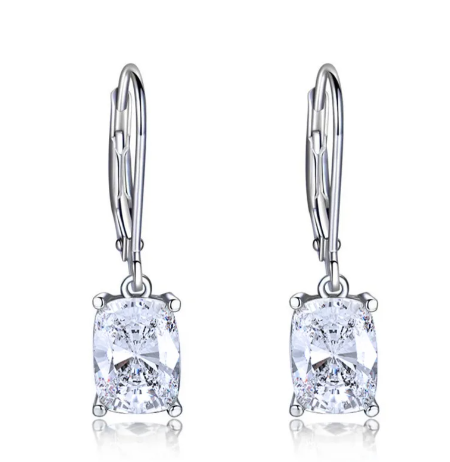 R7 Geometric Drop Earrings Clear 331