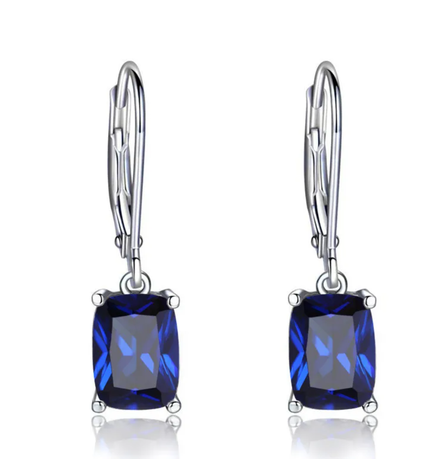 R7 Geometric Drop Earrings Blue 332