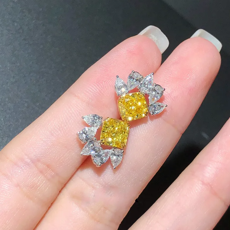 R7 Diamante & Yellow Earrings 342