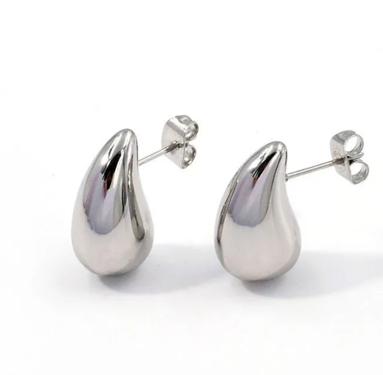 R7 Water droplet Earrings Silver 358