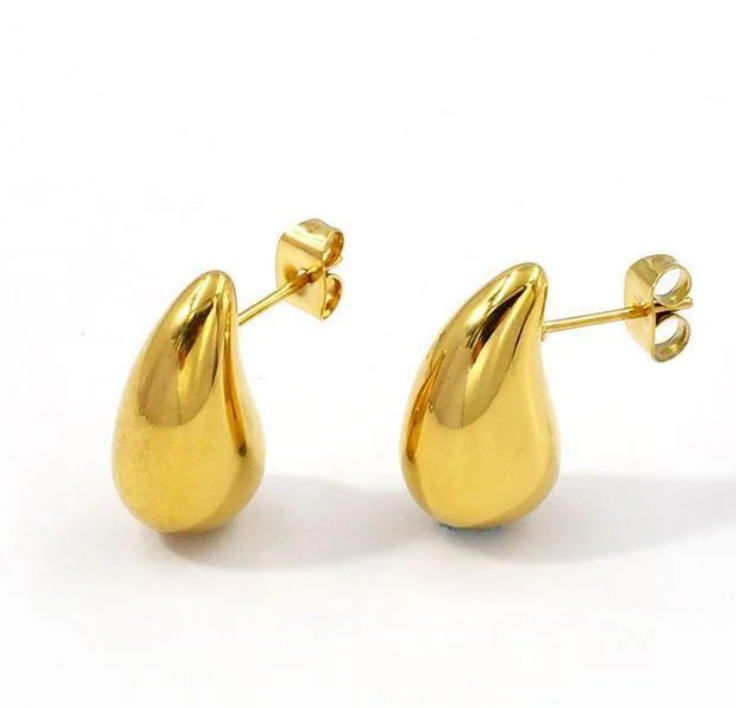 R7 Water droplet Earrings Gold 357
