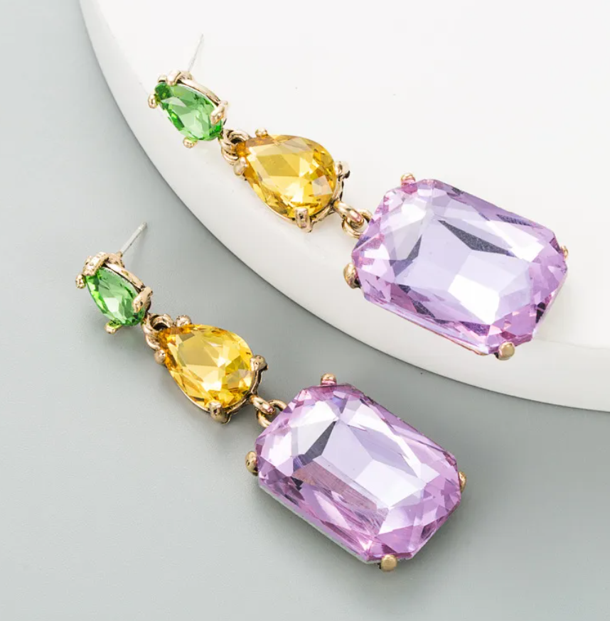 R7 Vintage Drop Earrings Lilac 370