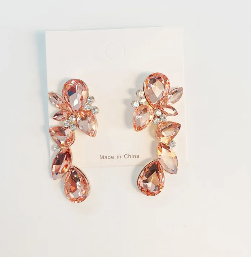 R7 Rhinestone Cluster Earrings 423