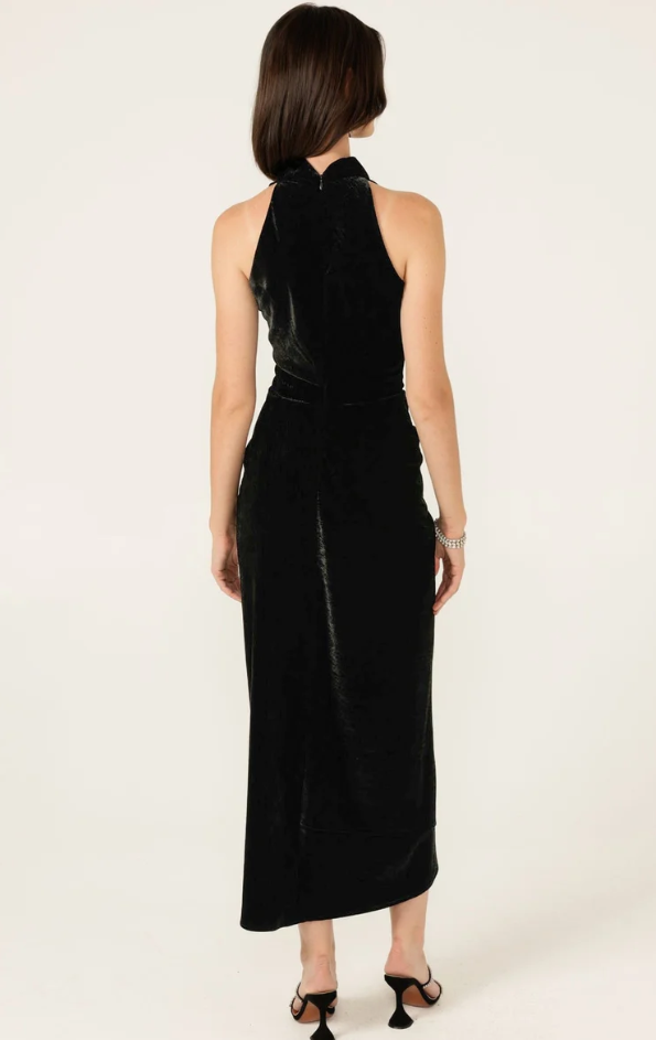 Sacha Drake Lavish Velvet Cowl Dress in Black