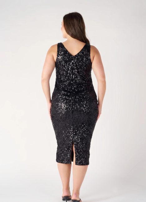 Evie Grace Sequin singlet in Black