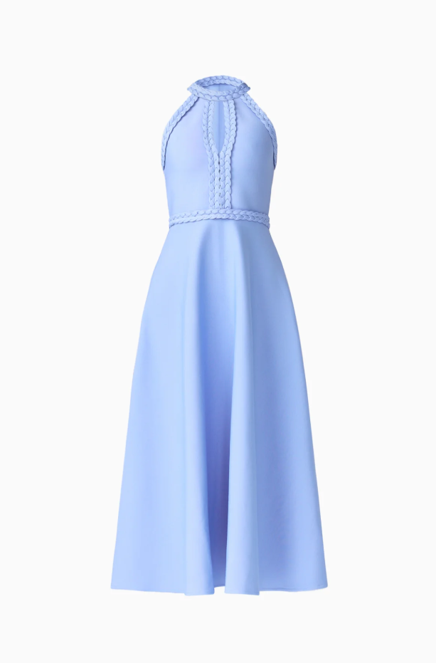 Elliatt Floriana Halter Neck Fit & Flare Dress in Cornflower Blue