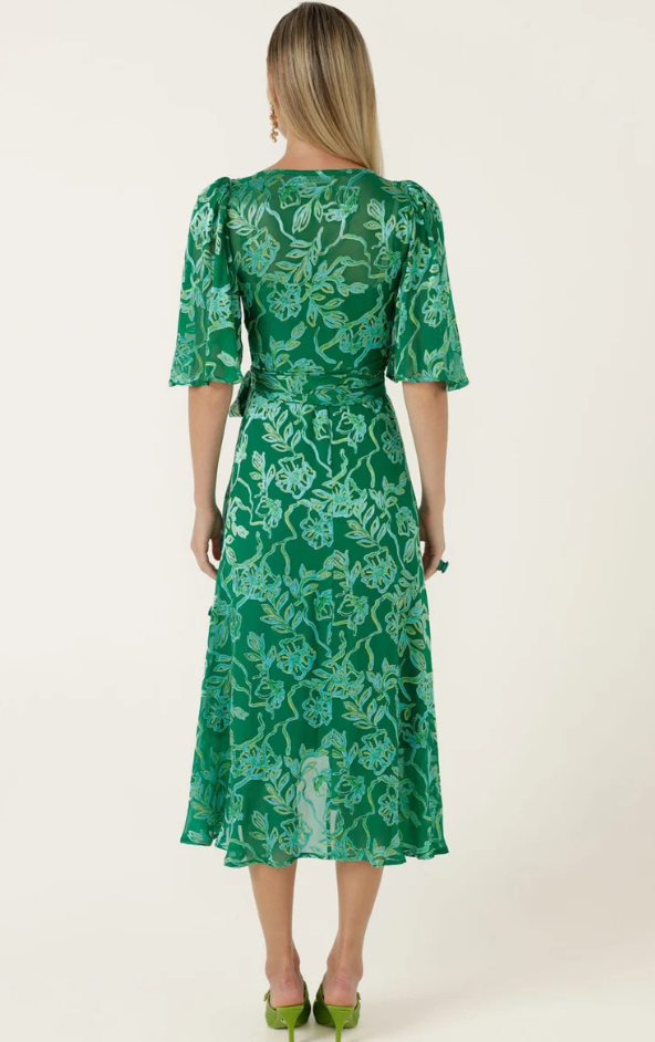 Sacha Drake Garden Maze Silk Wrap Dress