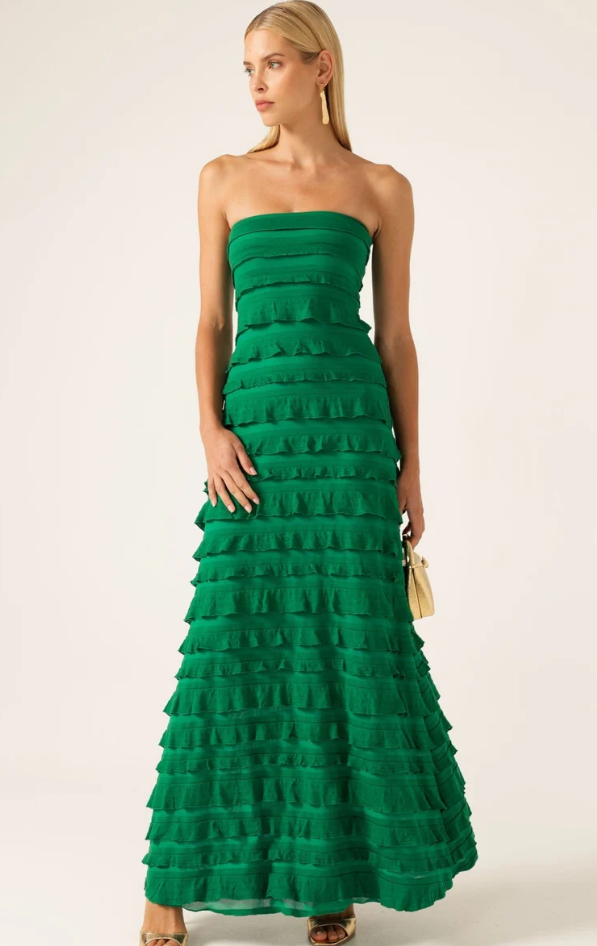 Sacha Drake Maddison Long Formal Dress in Emerald