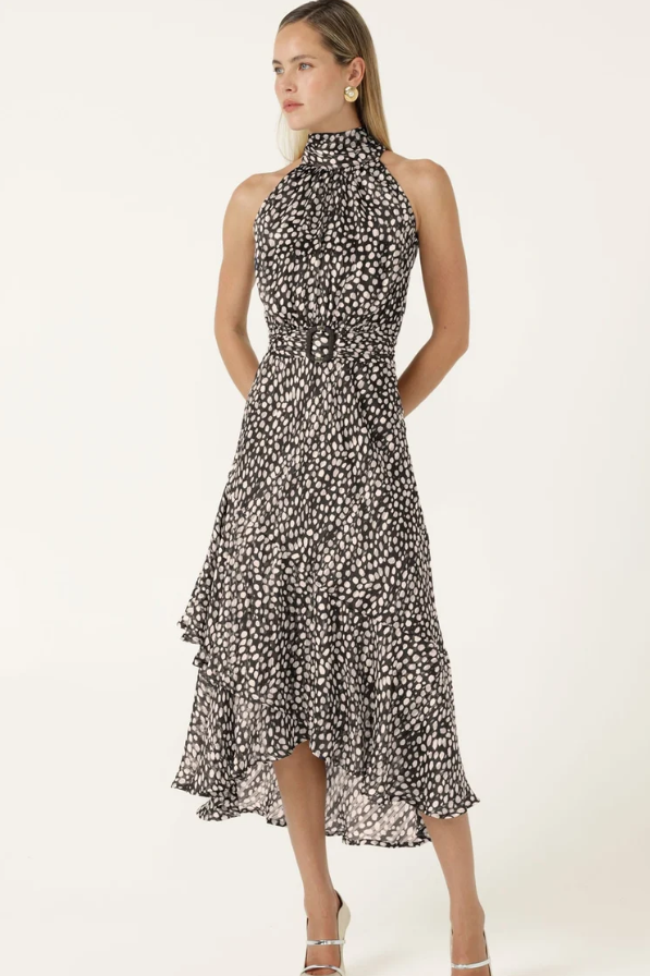 Sacha Drake Austen High Neck Dress in Black