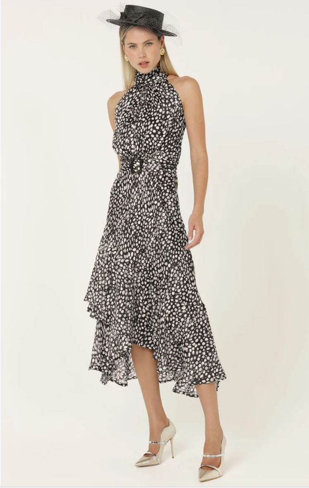 Sacha Drake Austen High Neck Dress in Black