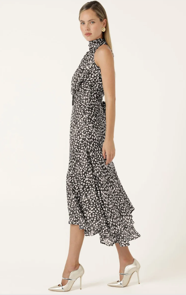 Sacha Drake Austen High Neck Dress in Black