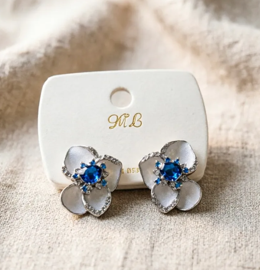 R7 Flower earring in Blue 528