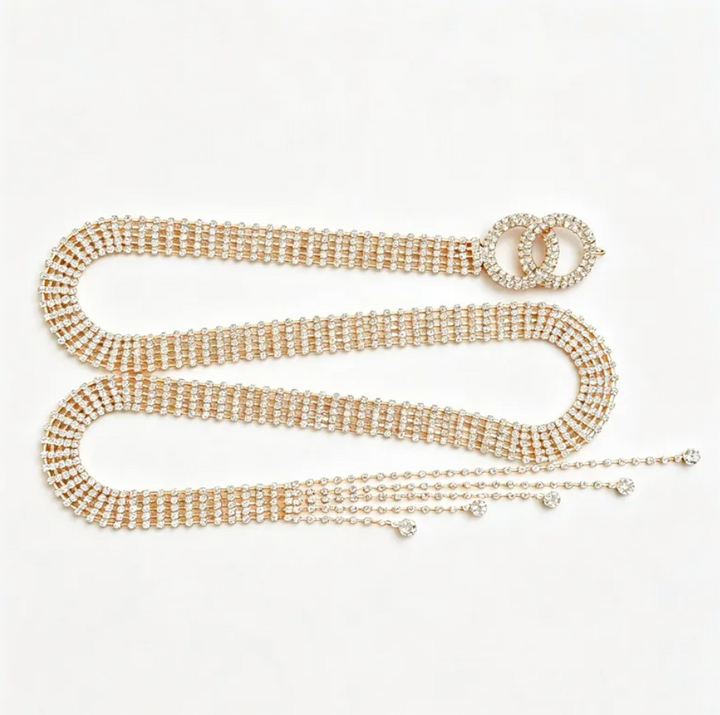 R7 Rhinestone Bling Belt in Gold 546