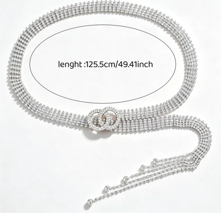 R7 Rhinestone Bling Belt in Silver 547