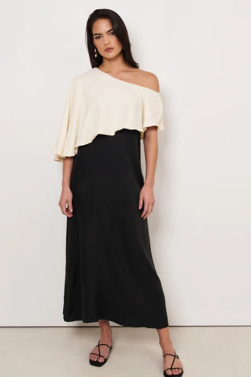 Adorne Sia Asymmetrical Frill Maxi Dress