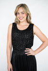 Silver Wishes Sequin Single in Black