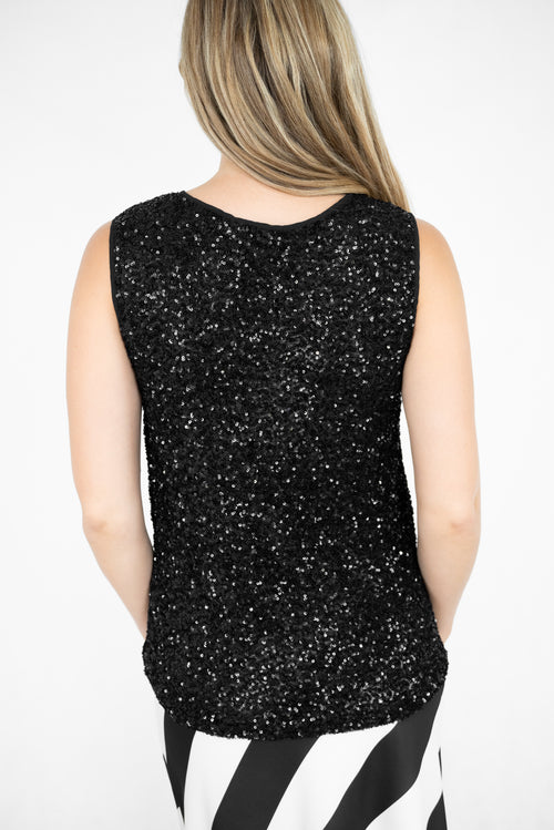 Silver Wishes Sequin Single in Black