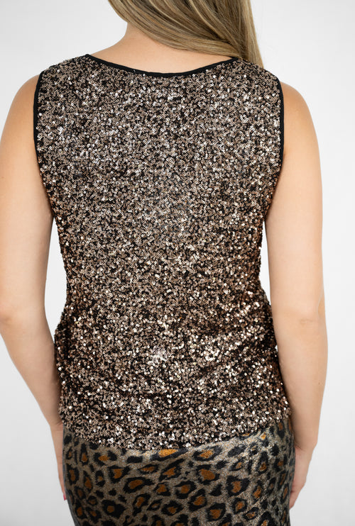 Silver Wishes Sequin Single in Bronze