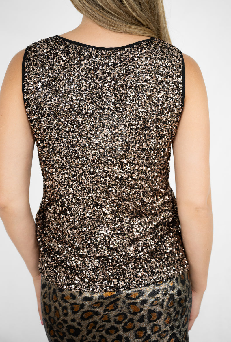 Silver Wishes Sequin Single in Bronze