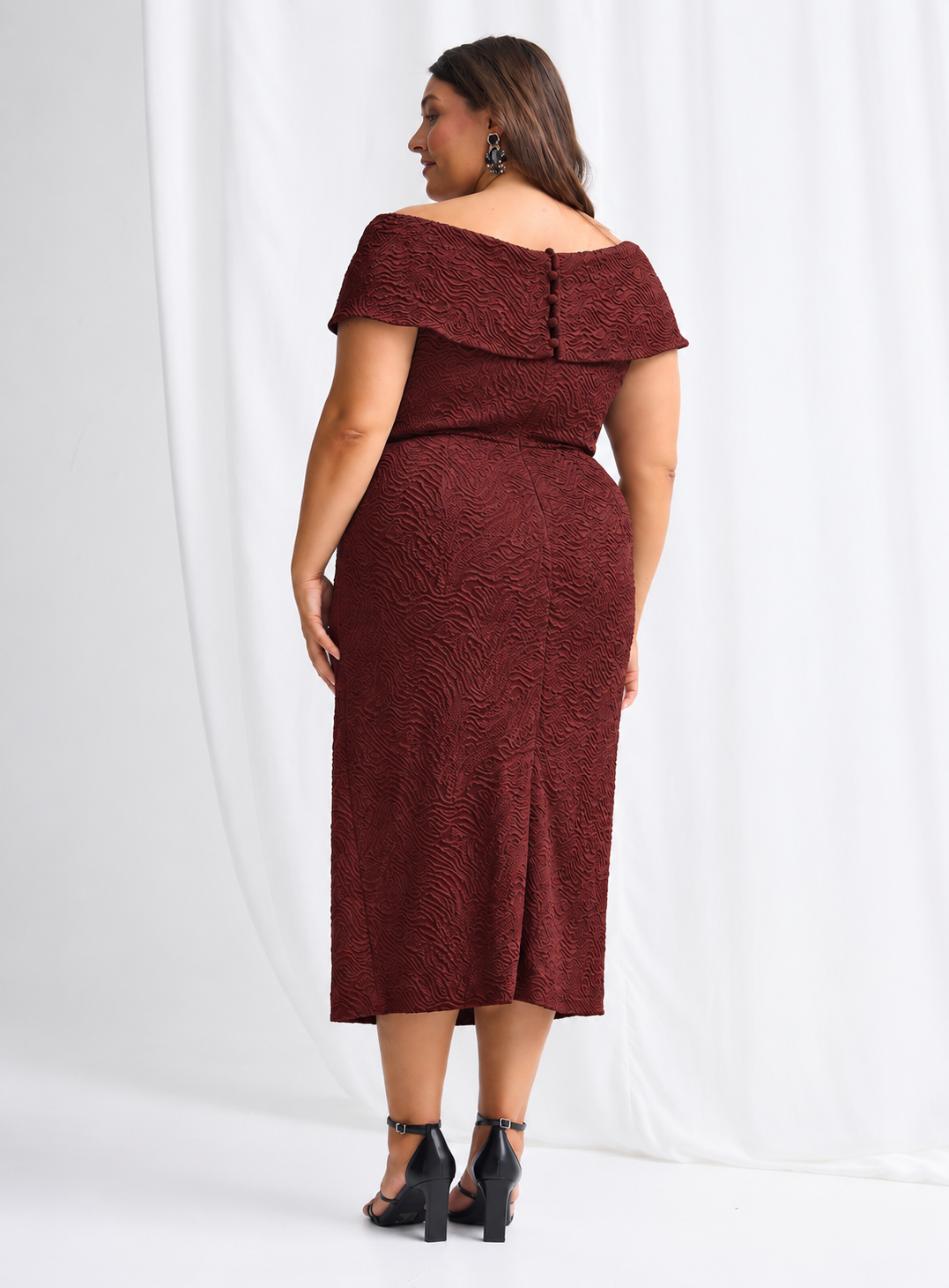 Trellis Lane Shari Midi Dress TL1157 (Available in Navy, Teal and Wine)