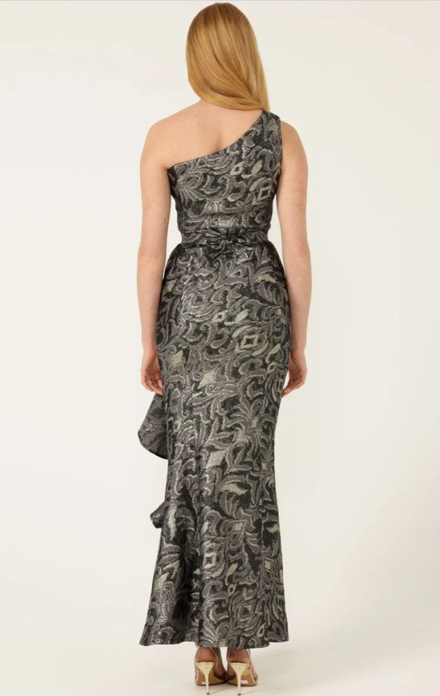 Sacha Drake Tyra Metallic Waterfall Events Gown