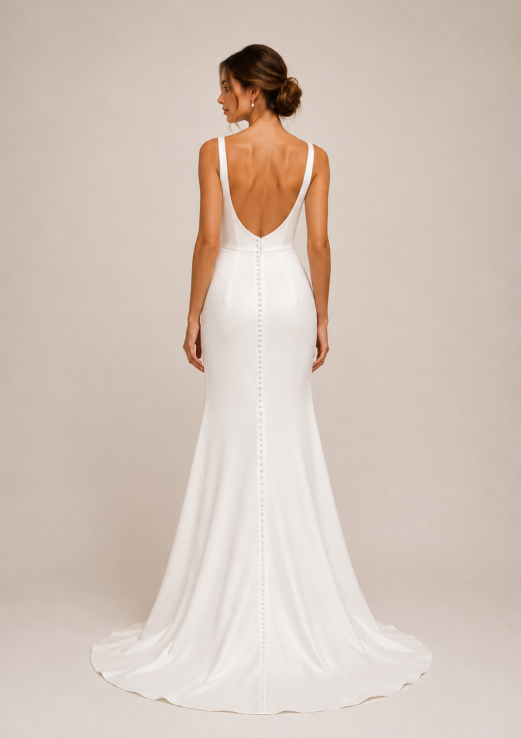 Runway 7 Bridal Emily VS006 - Available in Vintage White in Stretch Crepe