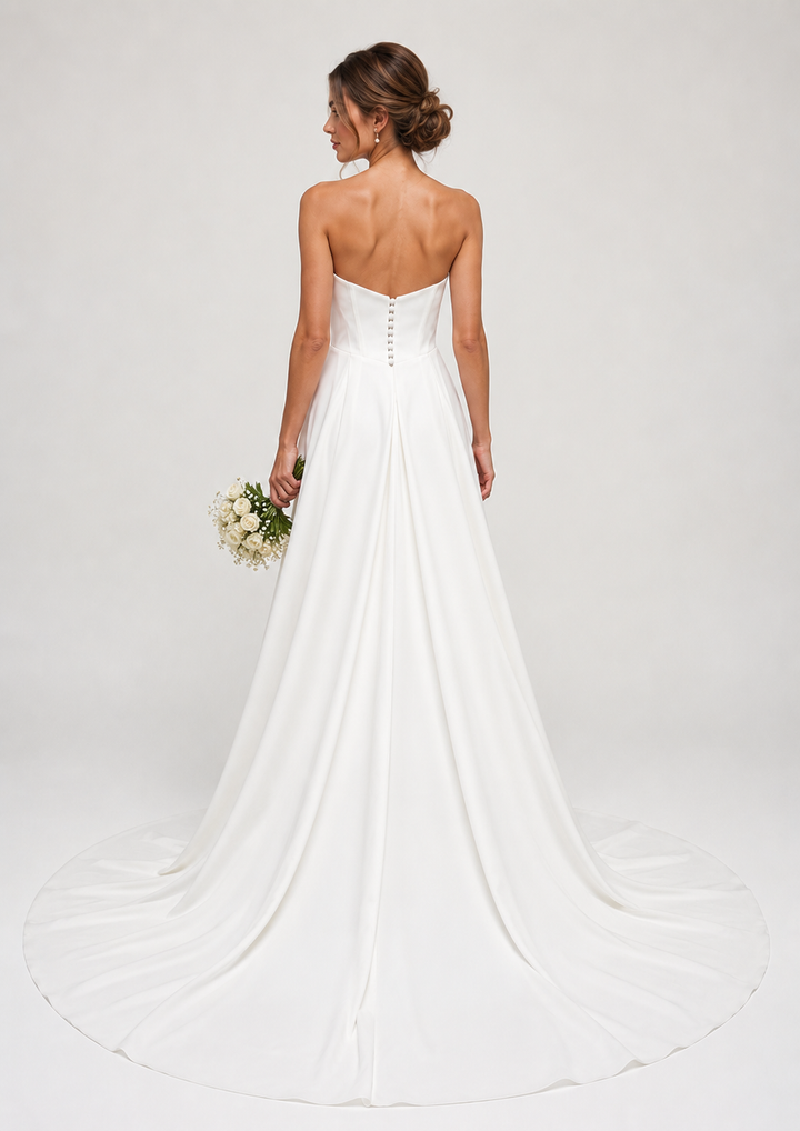 Runway 7 Bridal Sarah VS008 - Available in Vintage White in Stretch Crepe