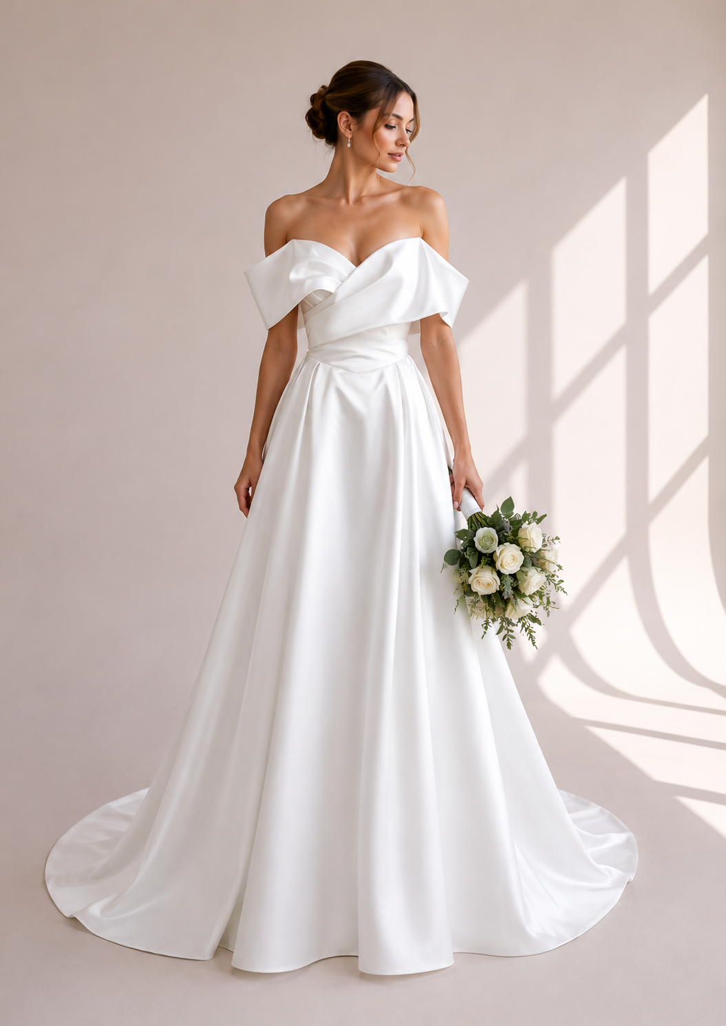 Runway 7 Bridal Karen VS011 - Available in Vintage White in Satin