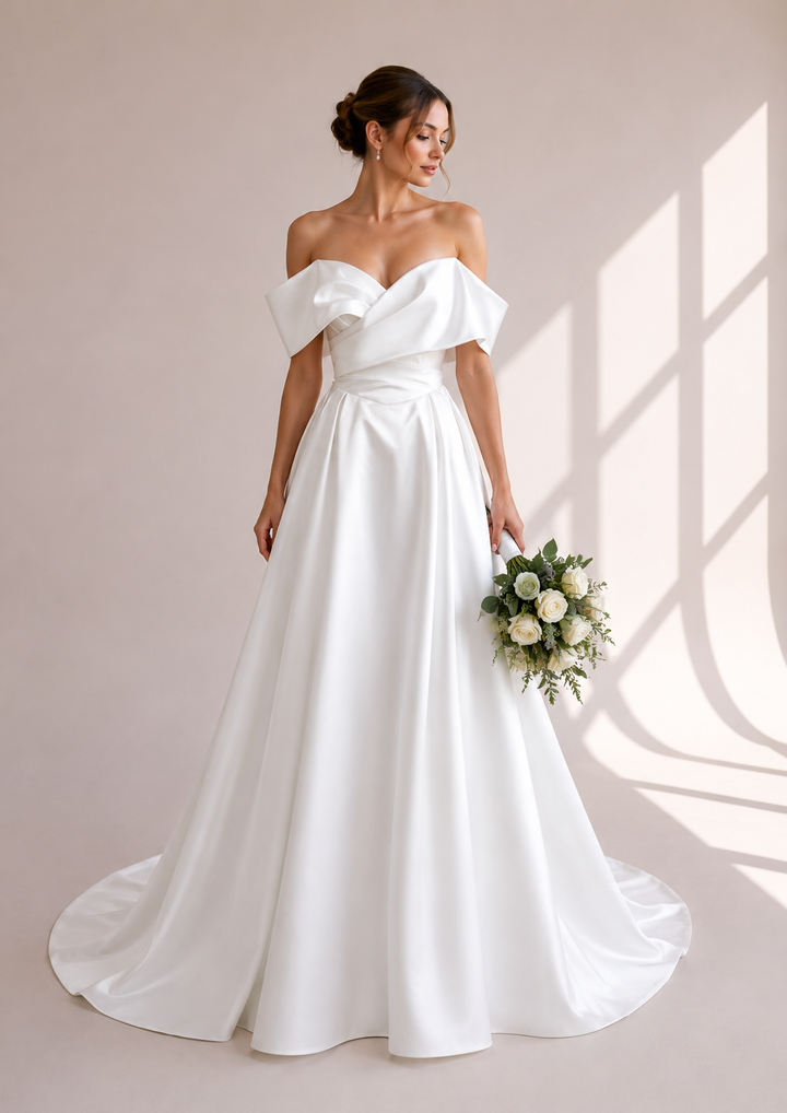 Runway 7 Bridal Karen VS011 - Available in Vintage White in Satin