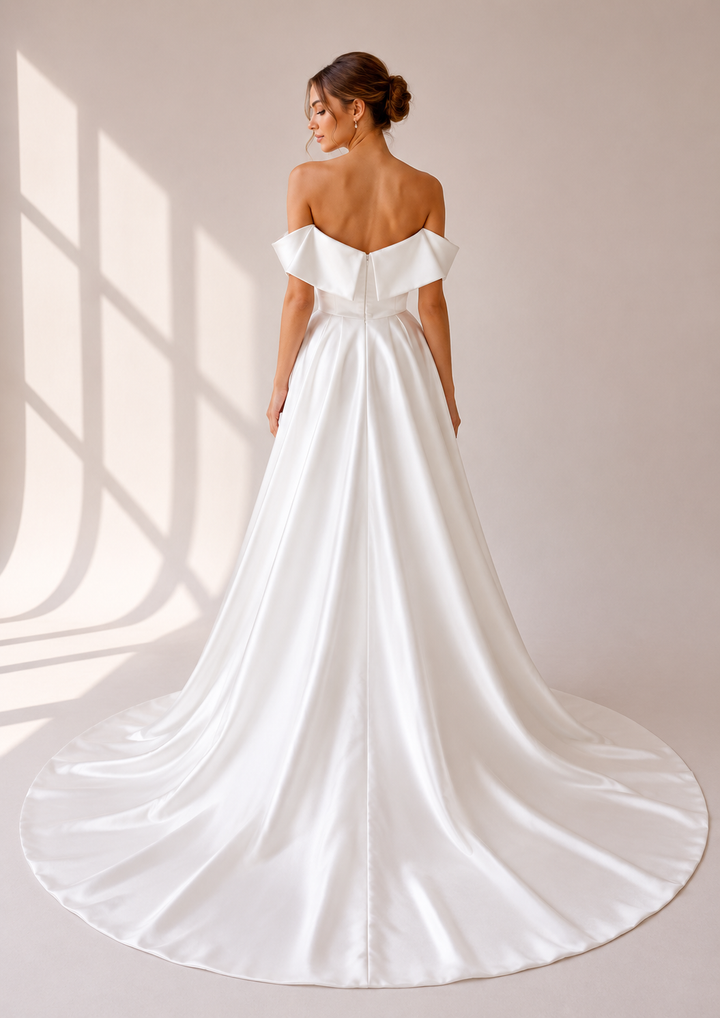 Runway 7 Bridal Karen VS011 - Available in Vintage White in Satin