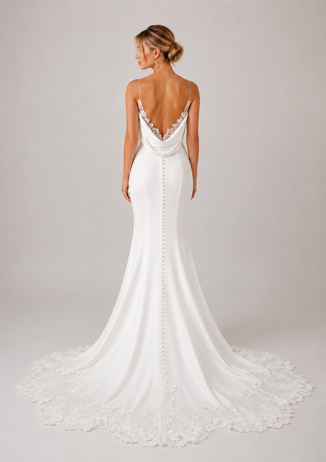 Runway 7 Bridal Charlotte VS012 - Available in Vintage White in Lace & Stretch Crepe