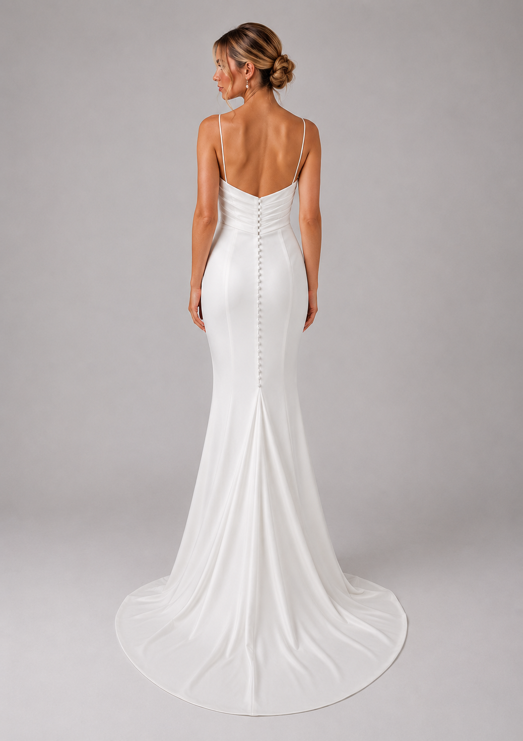 Runway 7 Bridal Halle VS013 - Available in Vintage White in Stretch Crepe