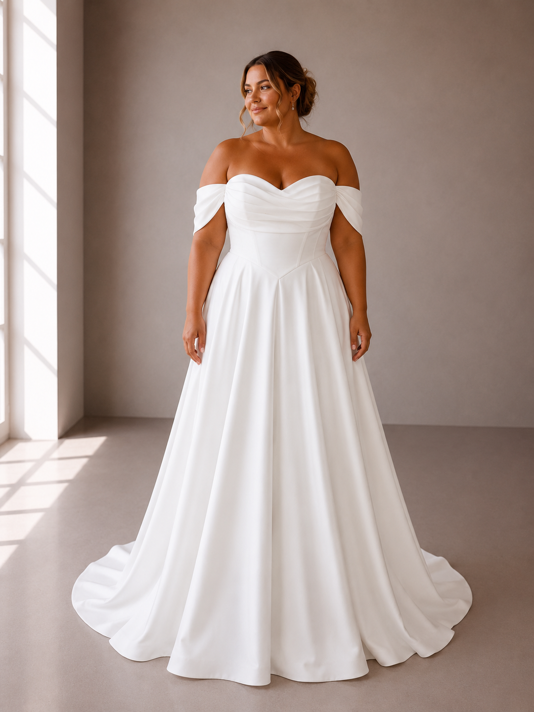 Runway 7 Bridal Kimberley VS015- Available in Vintage White in Crepe