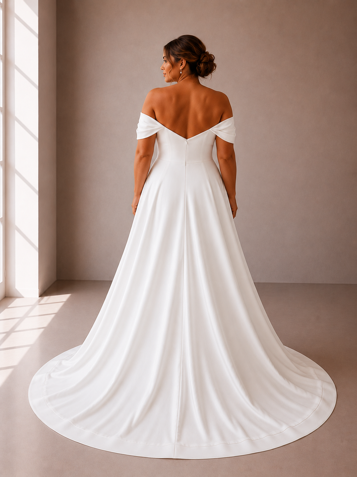 Runway 7 Bridal Kimberley VS015- Available in Vintage White in Crepe