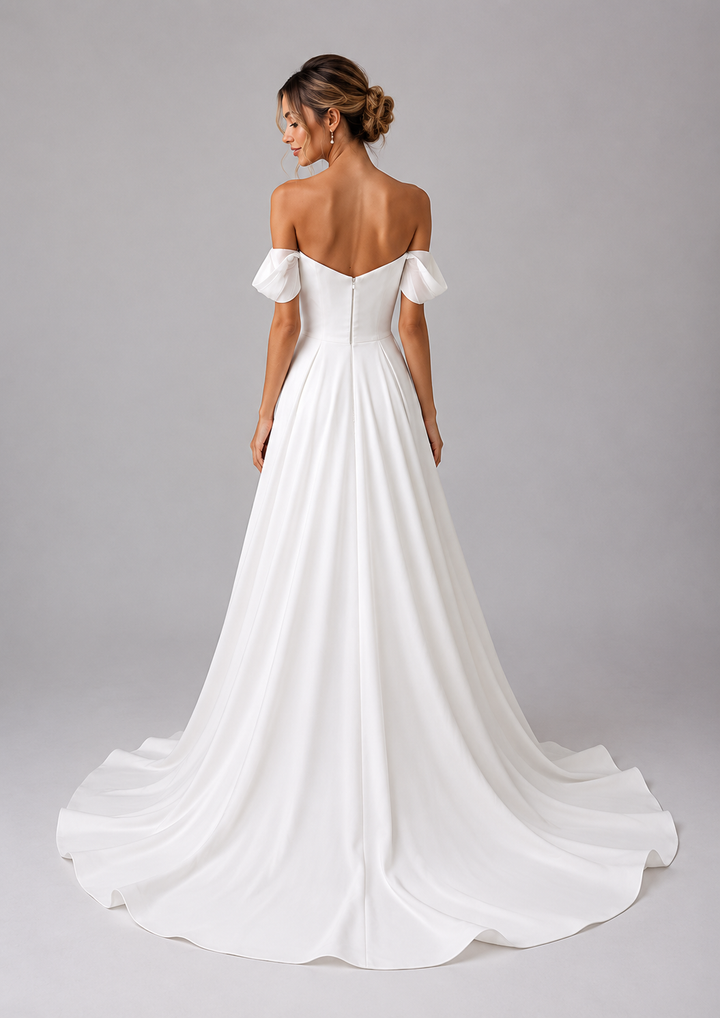 Runway 7 Bridal Kimberley VS015- Available in Vintage White in Crepe